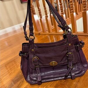 Coach Purple Leather Shoulder bag  Coach Legacy Turnlock (Legacy collection)
